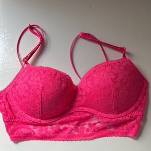 Victoria's Secret Hot Pink Lace Bra